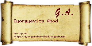 Gyorgyevics Abod névjegykártya